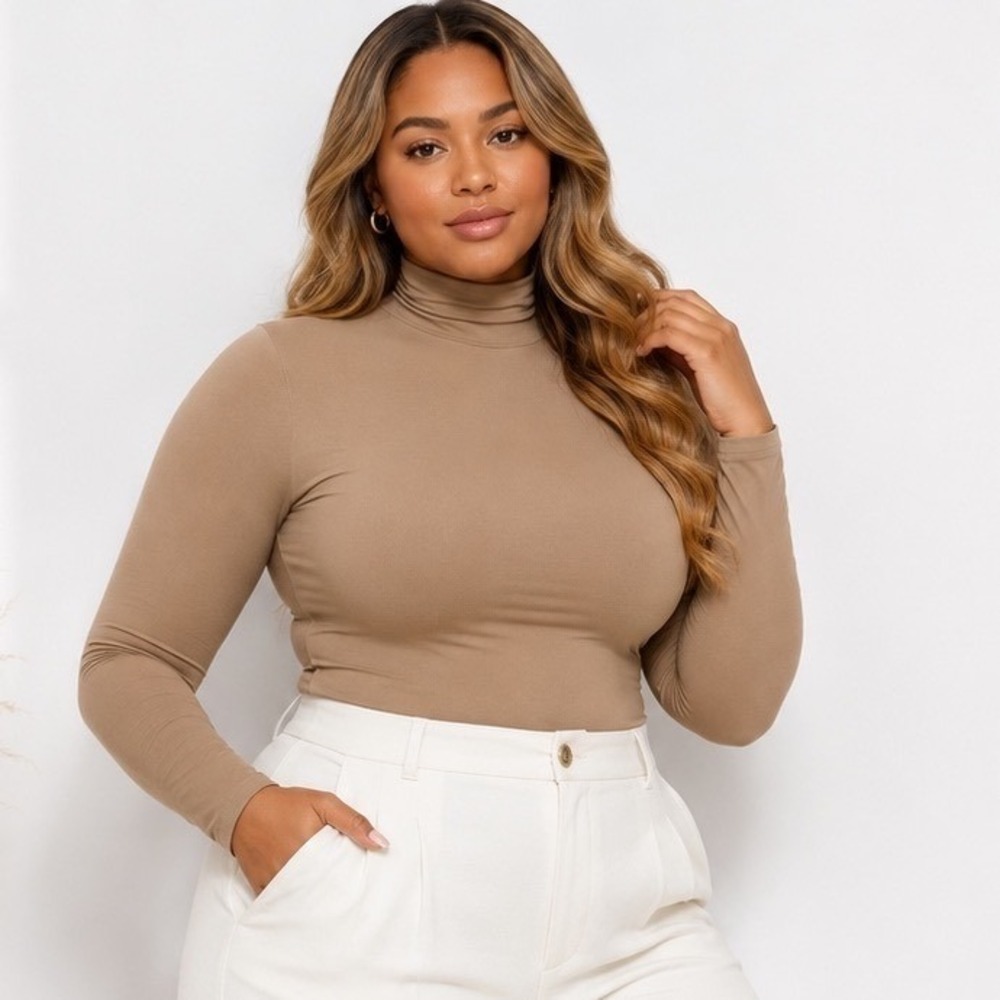 SKIMS Soft Smoothing Seamless Turtleneck Desert 3X